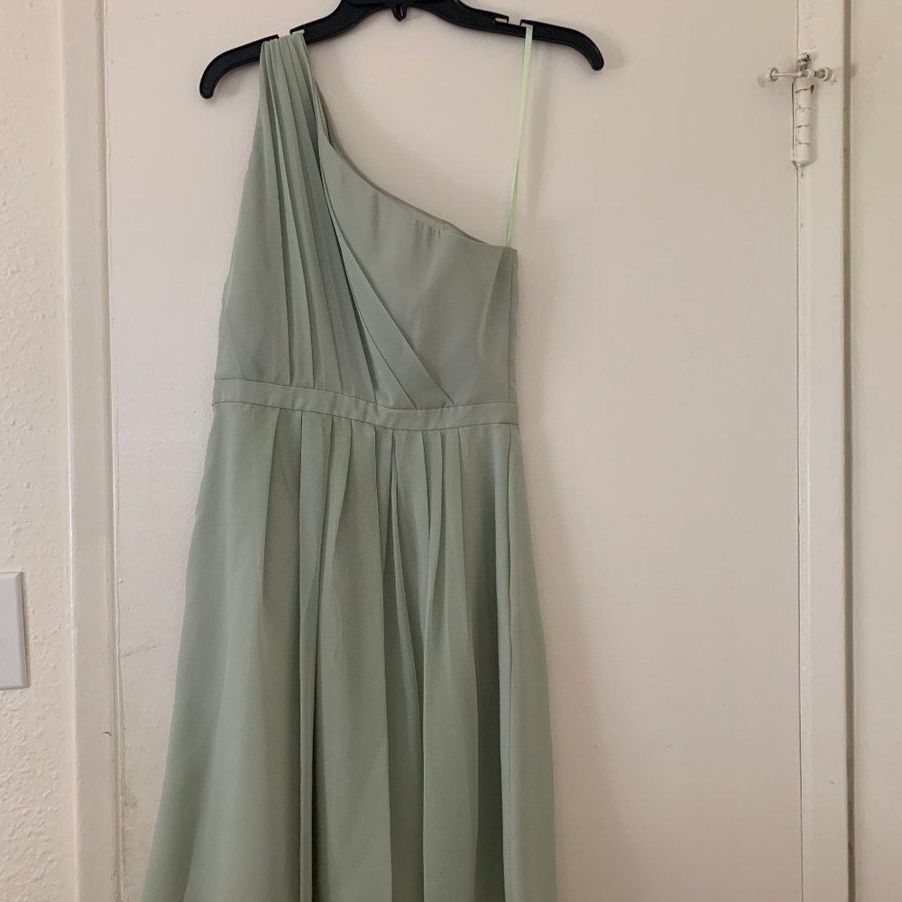 Weddington Way Sage Green One Shoulder Dress